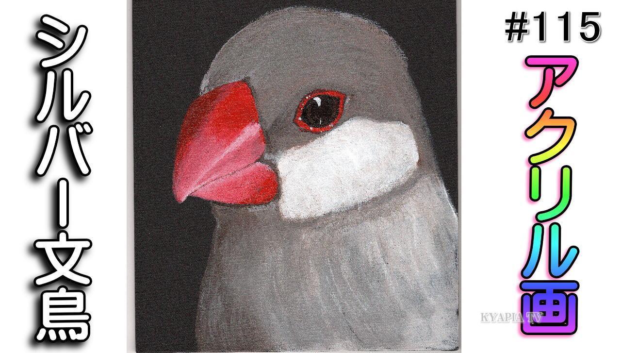 白文鳥の正面とシルバー文鳥の横顔のイラスト 絵画 きゃぴあてれび 公式サイト